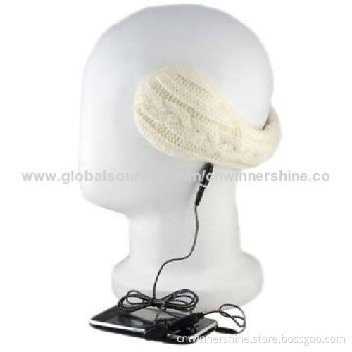 Stereo Audio Earmuff/Headphones with Cable Winter Knitted Adjustable Back Head, Acrylic, OEM
